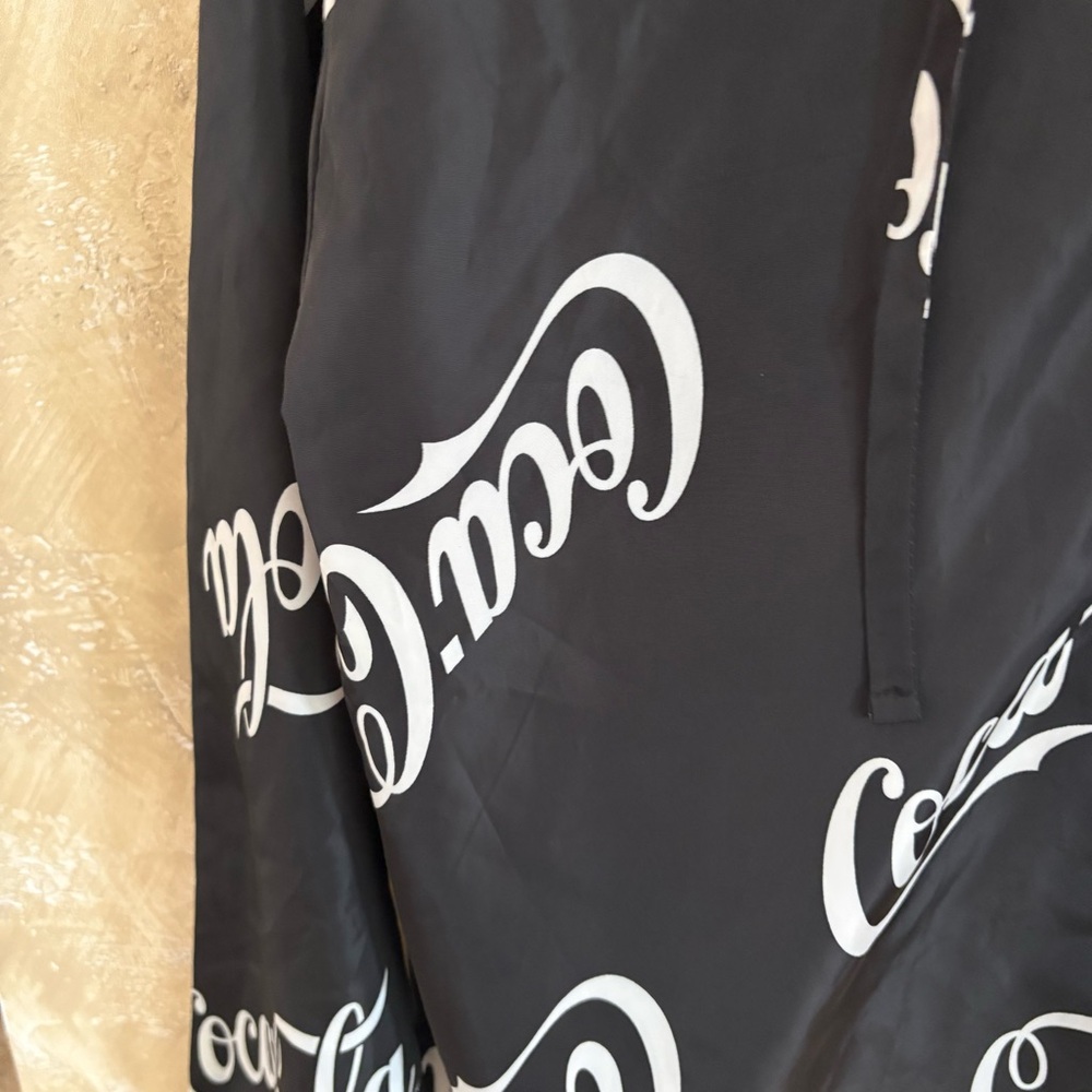 Coca Cola Black and White Women's Windbreaker Hoodie - Picture 2 of 4